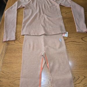 FP Movement by Free People Kids Pajama Set in Soft Peach and Coral